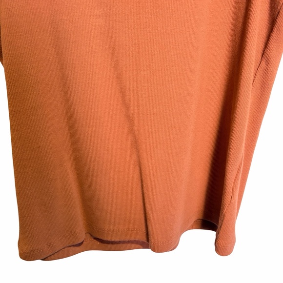 LOFT Poplin Ribbed Tie Shoulder Tank in Rust, Size L NWT - Picture 10 of 12